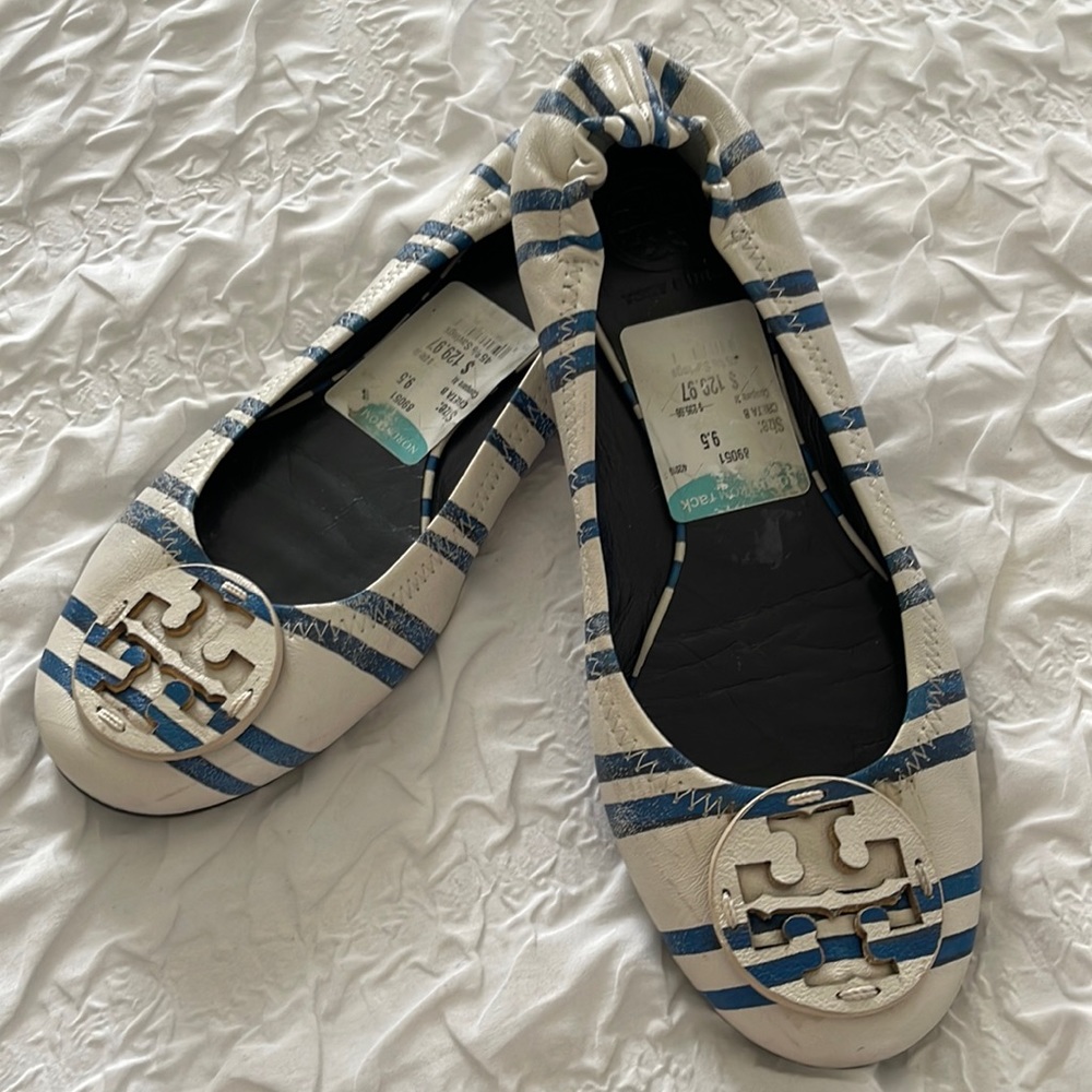 SOLD!!! Tory Burch Creta Stripe Slip Ons - Picture 2 of 9